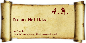 Anton Melitta névjegykártya